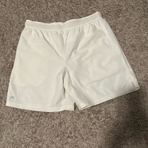 White Fabletics shorts